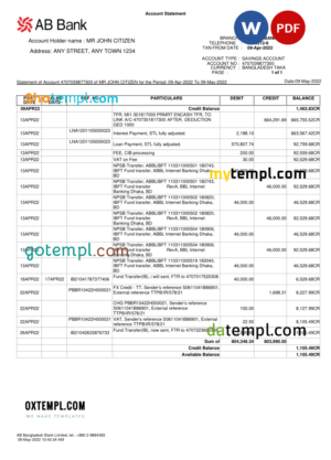 USA Colorado Fort Collins Utilities utility bill template in Word and PDF format