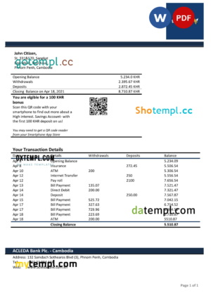 Scuba Diving School Invoice template in word and pdf format