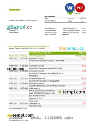 Prioenergie business utility bill, Word and PDF template