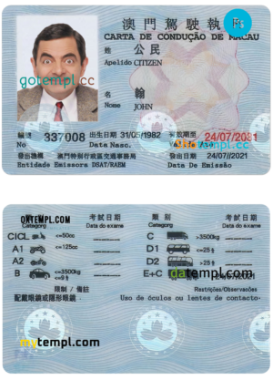USA Arkansas driving license template in PSD format, with the fonts