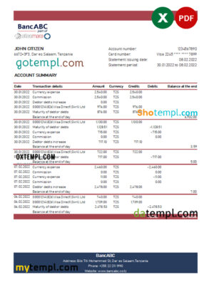 Renfe business utility bill, Word and PDF template, 2 pages