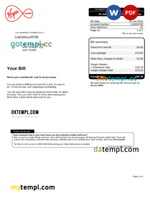Cake Order Invoice template in word and pdf format