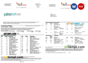 USA retail company earning statement template in Word and PDF format, version 3