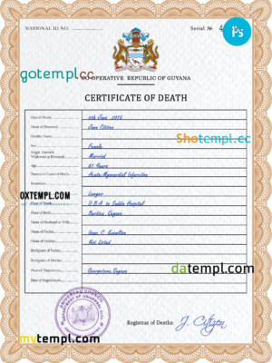 # coat push death universal certificate PSD template, completely editable