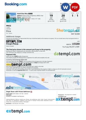 Baby Sitting Invoice template in word and pdf format