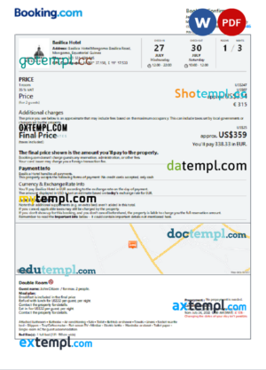 Furniture Invoice template in word and pdf format