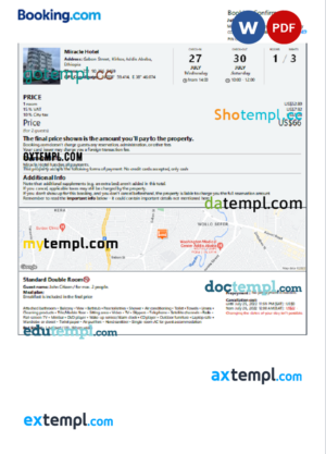 Restaurant Work Order Invoice template in word and pdf format