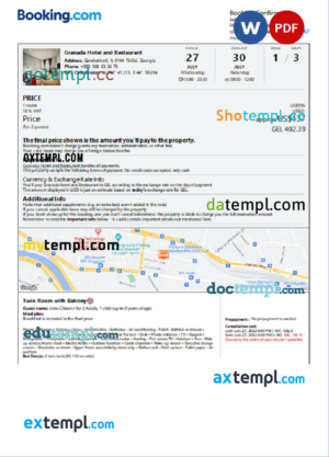 Billing invoice template in word and pdf format