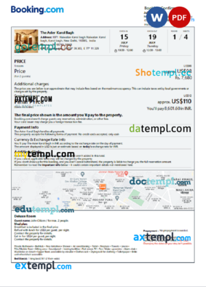 Jewelry Invoice template in word and pdf format
