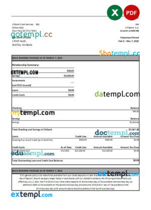 Botswana Bank ABC bank statement template in Excel and PDF format