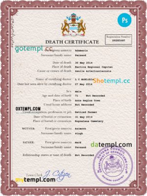 # broadcast variety universal birth certificate PSD template, completely editable