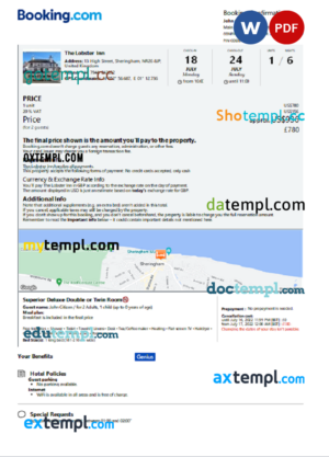 USA Lifeline Corporation invoice template in Word and PDF format, fully editable, version 2
