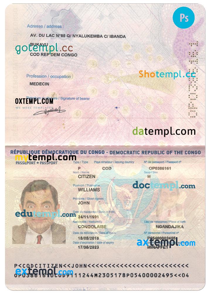 Democratic Republic of Congo passport template in PSD format, 2015 – present Democratic Republic of Congo passport template in PSD format, 2015 - present