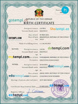 India Government of Uttar Pradesh birth certificate template in PSD format, fully editable