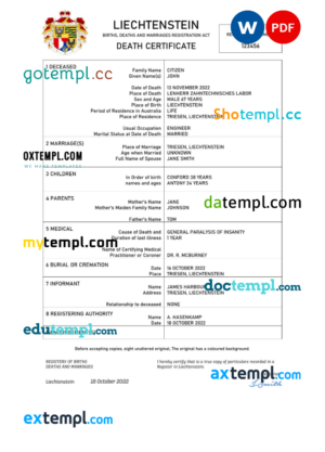 Belgium marriage certificate Word and PDF template, fully editable