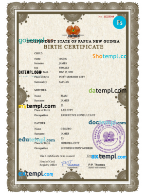 Hawaii dog (animal, pet) passport PSD template, completely editable