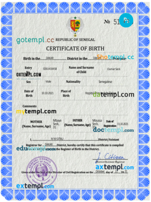 Madagascar marriage certificate Word and PDF template, fully editable