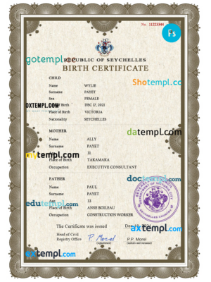 Argentina death certificate PSD template, completely editable