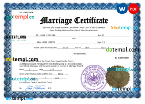 Lesotho birth certificate Word and PDF template, completely editable