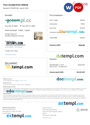 Saint Lucia Loyal Bank bank proof of address statement template in Word and PDF format