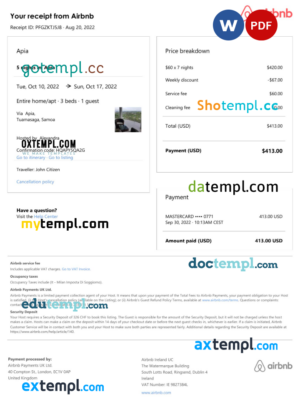 # auto macro universal multipurpose invoice template in Word and PDF format, fully editable