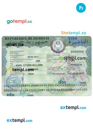 Iraq passport template in PSD format