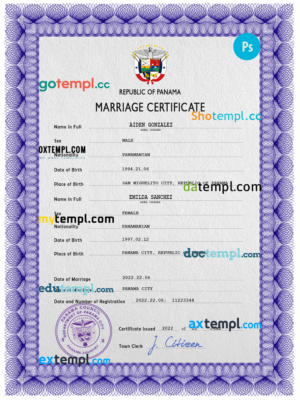 Zambia birth certificate Word and PDF template, completely editable