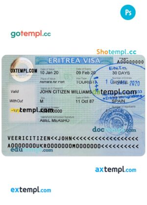Grenada passport editable PSD files, scan and photo taken image, 2 in 1