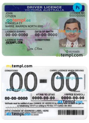 Bulgaria driving license template in PSD format, fully editable (2010 – present)