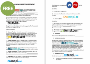 non-circumvention agreement template, Word and PDF format