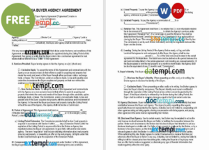 Virginia buyer agency agreement template, Word and PDF format