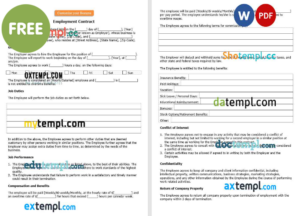 software development outsourcing contract template, Word and PDF format