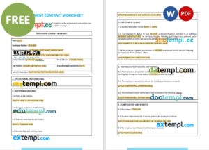 purchase agreement contract form template, Word and PDF format