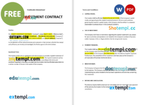 service level agreement contract template, Word and PDF format