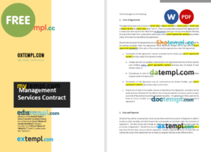 managed services contract template, Word and PDF format
