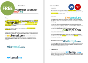 simple freelance contract template, Word and PDF format