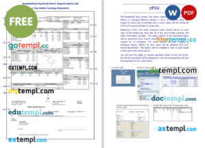 pay tub template example template in Word and PDF format