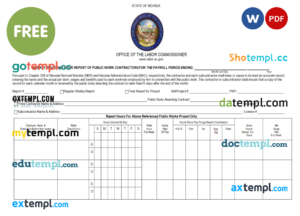 payroll report template in Word and PDF format, version 5