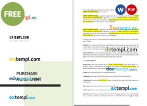 restaurant billing services contract template, Word and PDF format