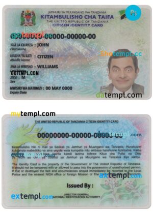 Tanzania identity card PSD template, with fonts, version 2