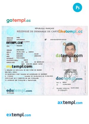 Congo driving license PSD files, scan look and photographed image, 2 in 1