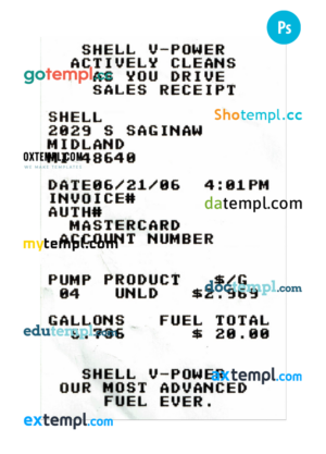 USA Michigan Gas Utilities utility bill template in Word and PDF format