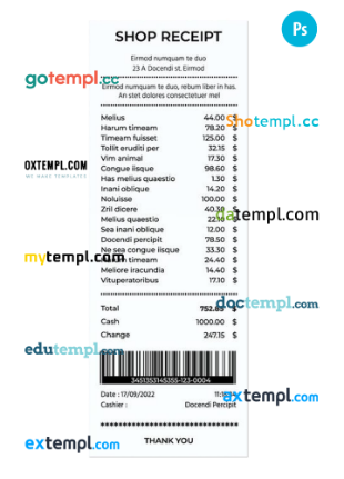 SHOP payment check template PSD template SHOP payment check template PSD template