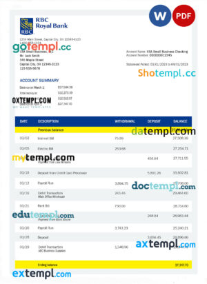 Modern Sales Invoice template in word and pdf format