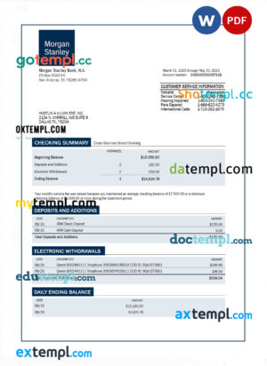 Georgia Liberty bank account closure reference letter template in Word and PDF format