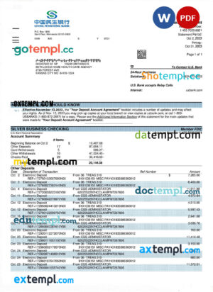 House Rental Invoice template in word and pdf format