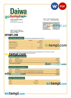 Italy Publiacqua utility bill template in Word and PDF format