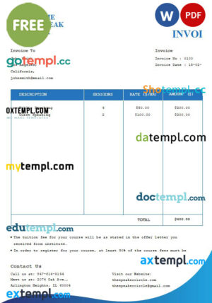 Free Speaker Invoice template in word and pdf format