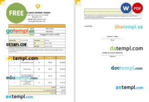 USA Snapchat invoice template in Word and PDF format, fully editable