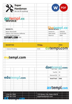 USA Capital One bank statement Word and PDF template, 4 pages